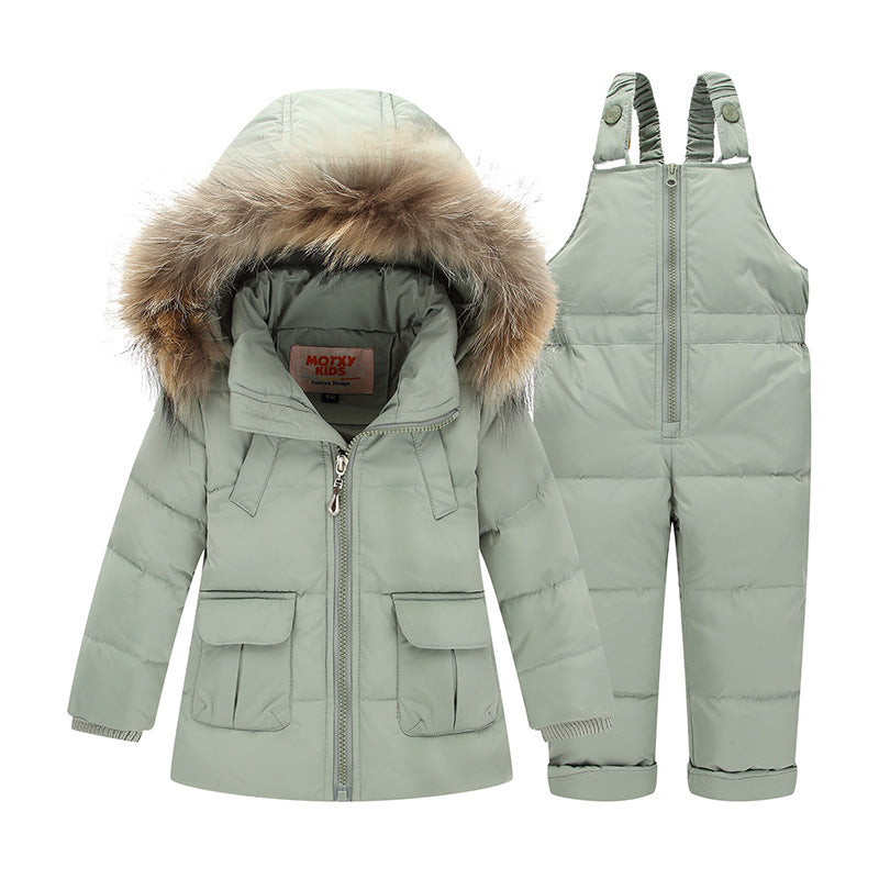 Noelle Fur Hooded 2-Piece Snowsuit Set