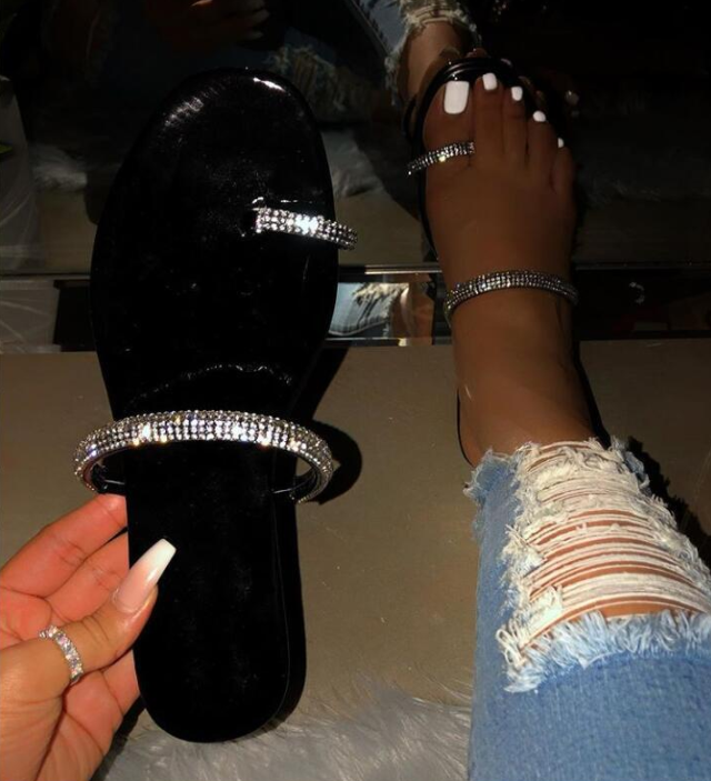 Diamond flat sandals slippers