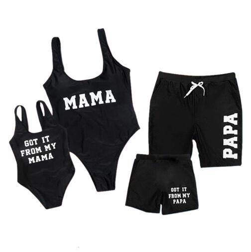 Family Matching Swimwear Mother Daughter Swimsuit Mommy And Me Bikini Clothes Family Look Father Mom Daughter Son Bathing Suit