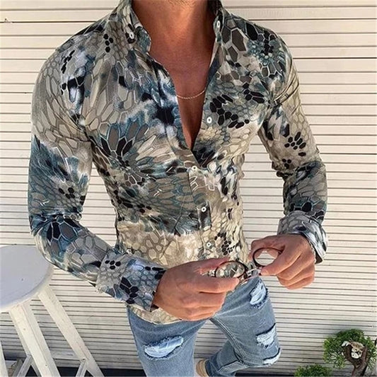 Lapel Long Sleeve Men's Casual Shirt Amazon AliExpress Men's Shirt