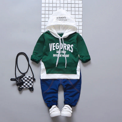 Baby Boys Cotton Hooded T-Shirt Pants 2 Piece Set