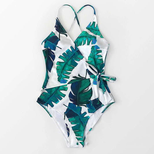 Leaf Front Tether Swimsuit Women