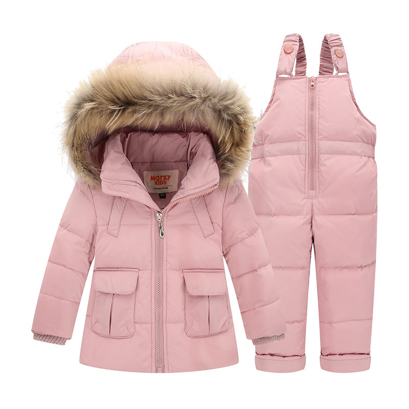 Noelle Fur Hooded 2-Piece Snowsuit Set