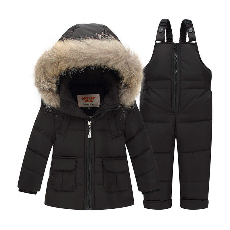 Noelle Fur Hooded 2-Piece Snowsuit Set