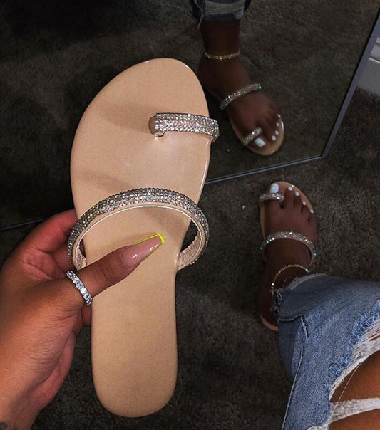 Diamond flat sandals slippers