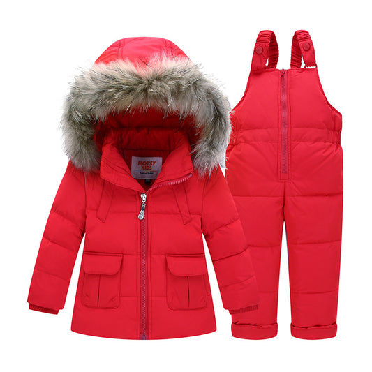 Noelle Fur Hooded 2-Piece Snowsuit Set