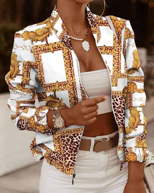 Long-sleeved Feminine Zipper Jacket