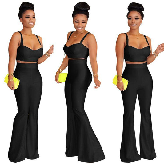 Fashion Women Clothes Female 2 Sets Top And Long Pants