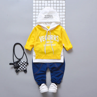 Baby Boys Cotton Hooded T-Shirt Pants 2 Piece Set