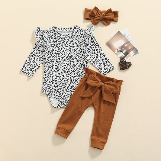 Baby Girls Long Sleeve Leopard Ruffle Set