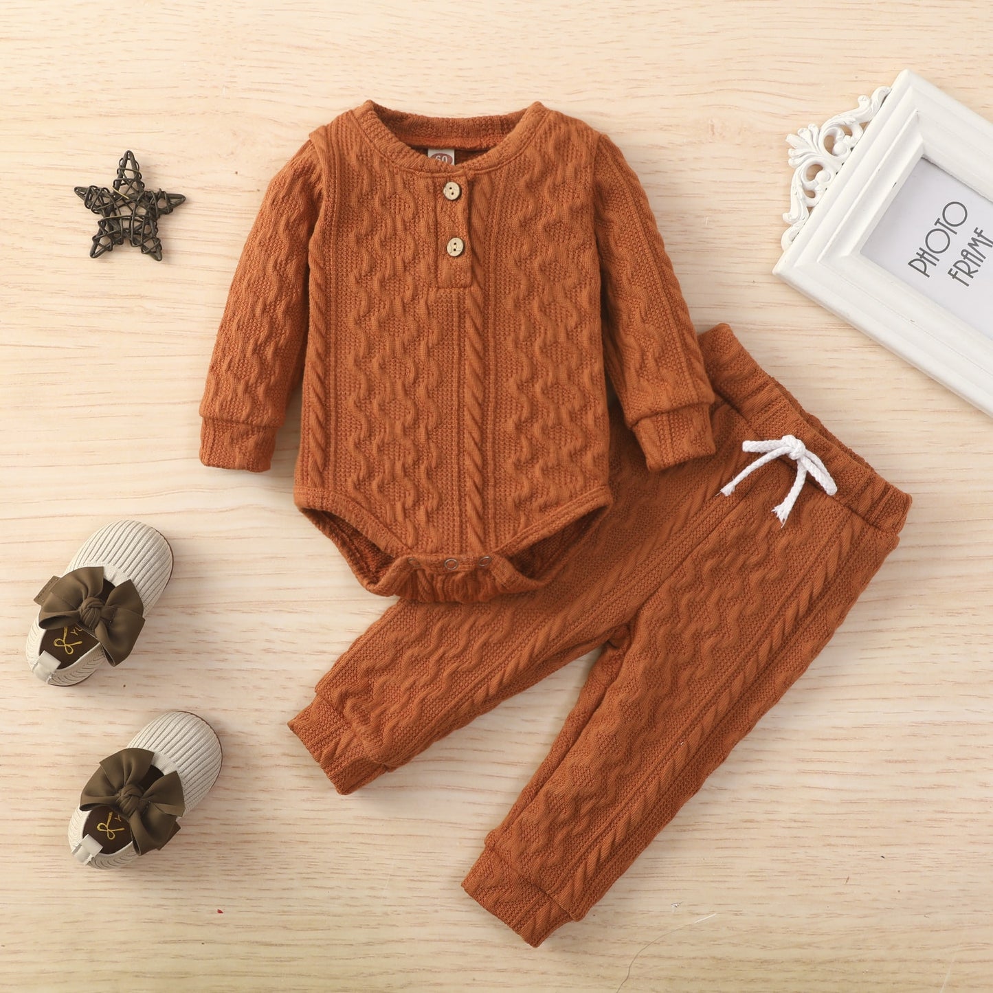 Long Sleeve Button Sweater Outfit 0-24 months