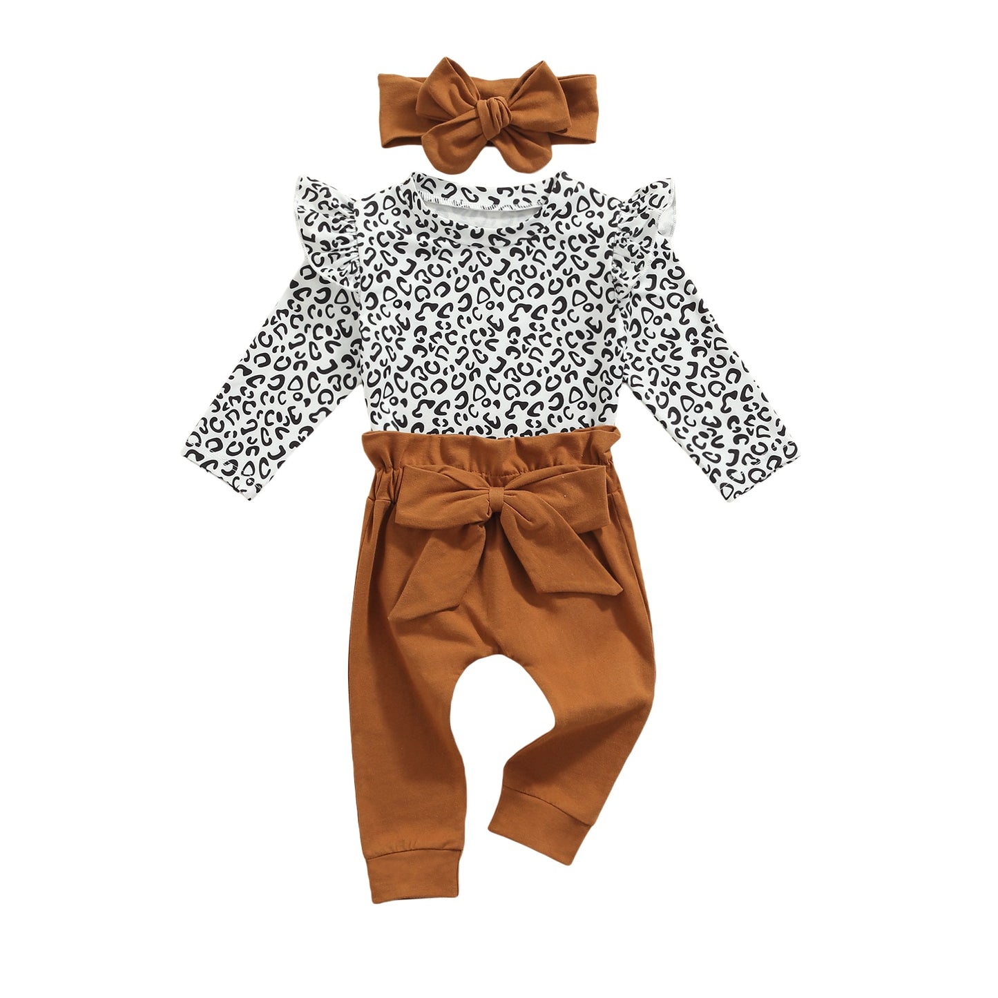 Baby Girls Long Sleeve Leopard Ruffle Set