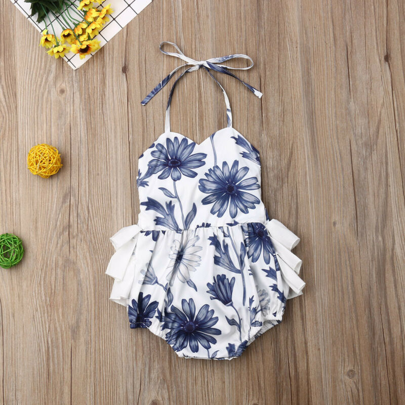 Baby Girl Floral Strap Neck Bodysuit