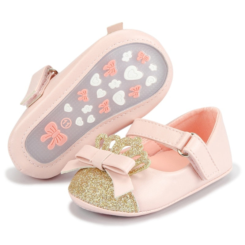 Cute Non-Slip Bowknot Princess First Walkers 0-18M