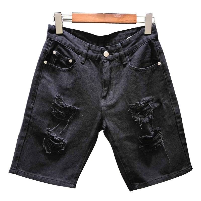 Summer Men Ripped Loose Straight Bermuda shorts