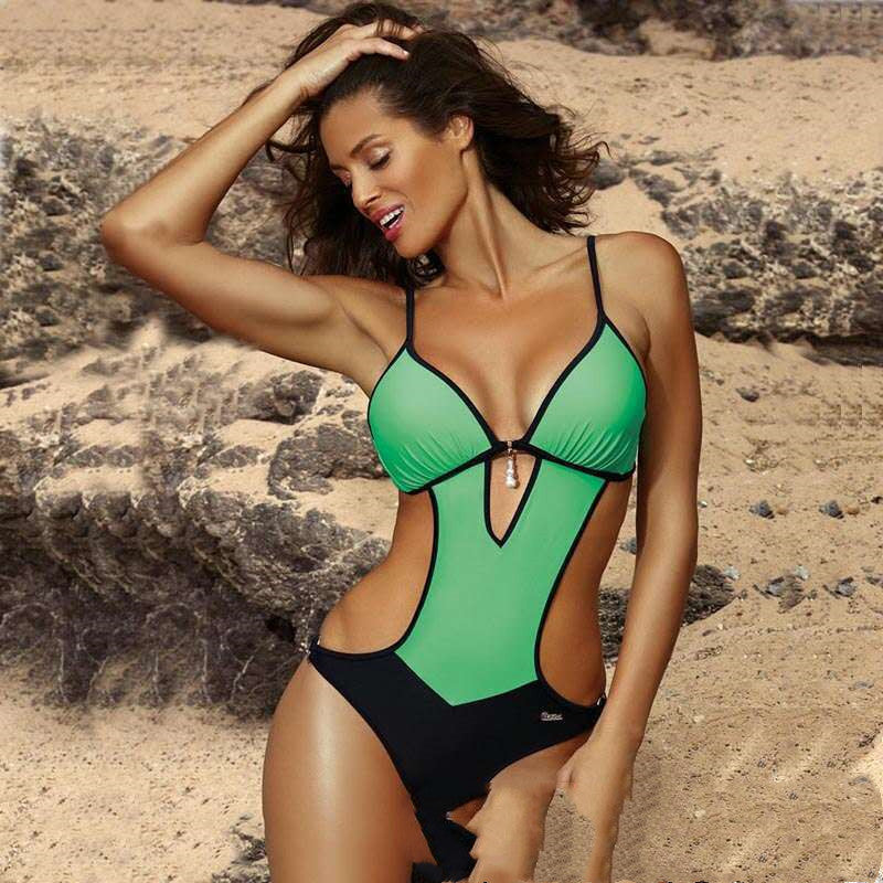 New Amazing  Solid Color Swimsuit